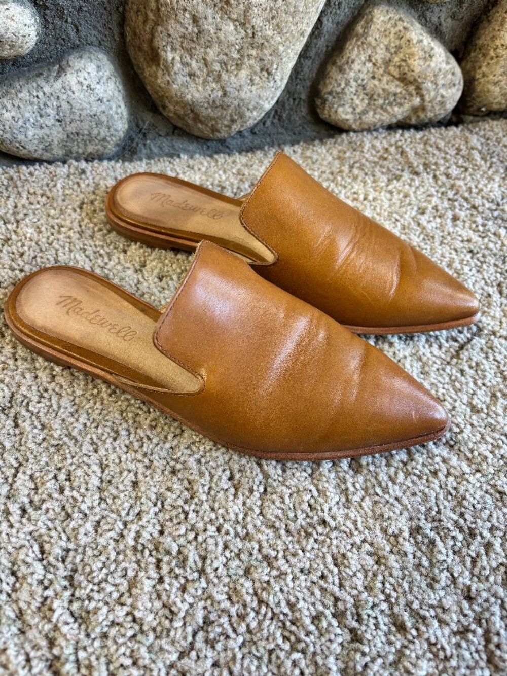 Brown Leather Madewell Mules Size 6.5
